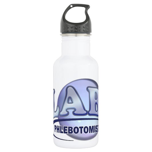 PHLEBOTOMIST Fun Blue LOGO Waterfles (Voorkant)