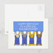 Phlebotomist Happy Birthday Cartoon Katten Briefkaart (Voorkant / Achterkant)