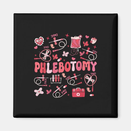 Phlebotomist Hart Flebotomie Nurse Tech Gift Vale Magneet (Voorkant)