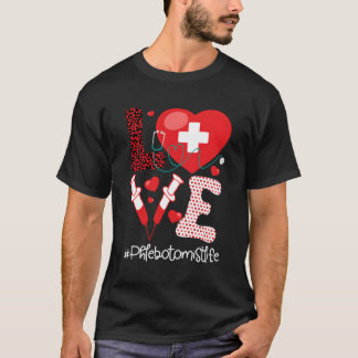 Phlebotomist het Levenstethoscoop HE Medische Phle T-shirt