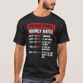 Phlebotomist Hourly Rate Phlebotomie Mannen Vrouwe T-shirt (Voorkant)