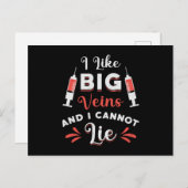 Phlebotomist Ik hou van Big Veins Nurse Phlebotomi Briefkaart (Voorkant / Achterkant)