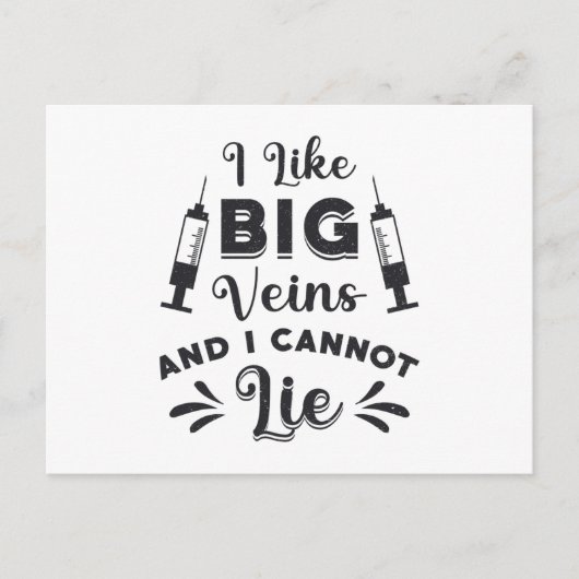 Phlebotomist Ik hou van Big Veins Phlebotomy Gift Briefkaart (Voorkant)