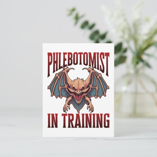 Phlebotomist in Training Funny Student Bat Briefkaart (Staand voorkant)
