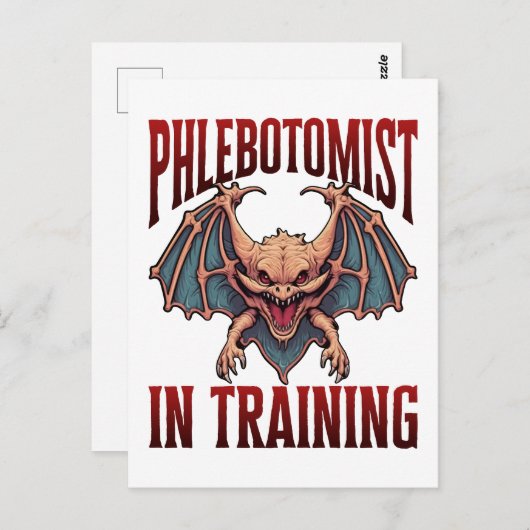 Phlebotomist in Training Funny Student Bat Briefkaart (Voorkant / Achterkant)