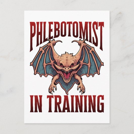 Phlebotomist in Training Funny Student Bat Briefkaart (Voorkant)