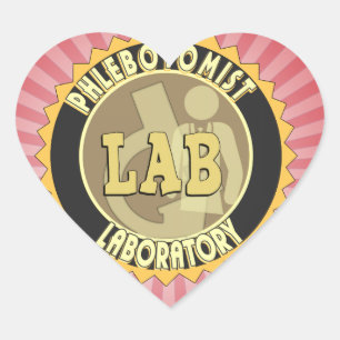 PHLEBOTOMIST LABORATORY BADGE LOGO HART STICKER