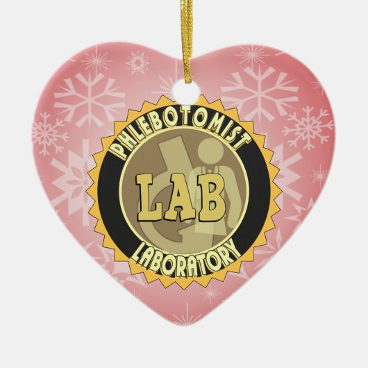 PHLEBOTOMIST LABORATORY BADGE LOGO KERAMISCH ORNAMENT (Voorkant)