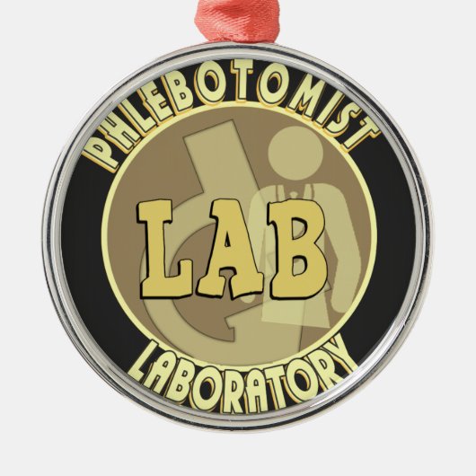 PHLEBOTOMIST LABORATORY BADGE LOGO METALEN ORNAMENT (Voorkant)
