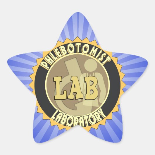 PHLEBOTOMIST LABORATORY BADGE LOGO STER STICKER (Voorkant)