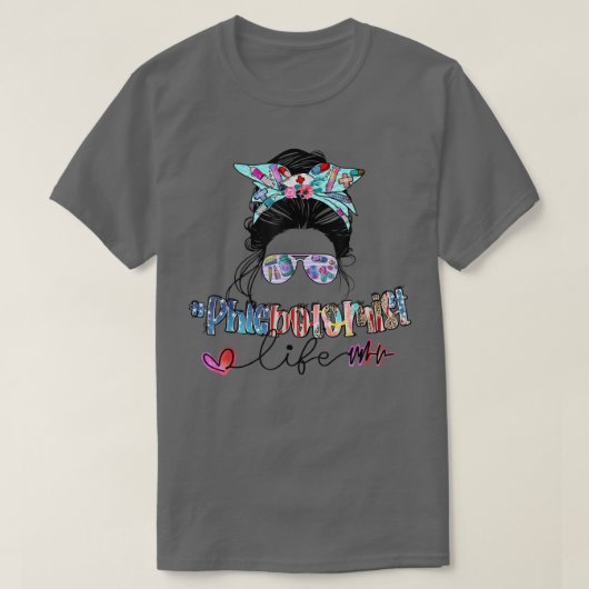 Phlebotomist Life Messine Bun Women Sunbril Phleb T-shirt (Design voorkant)