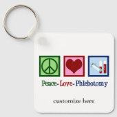 Phlebotomist Peace Love Phlebotomtomie Custom Sleutelhanger (Voorkant)