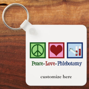 Phlebotomist Peace Love Phlebotomtomie Custom Sleutelhanger