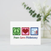 Phlebotomist Peace Love Phlebotomtomie Kantoor Briefkaart (Staand voorkant)