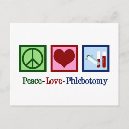 Phlebotomist Peace Love Phlebotomtomie Kantoor Briefkaart