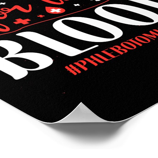 Phlebotomist Phlebotomie hier voor het bloed Poster (Hoek)