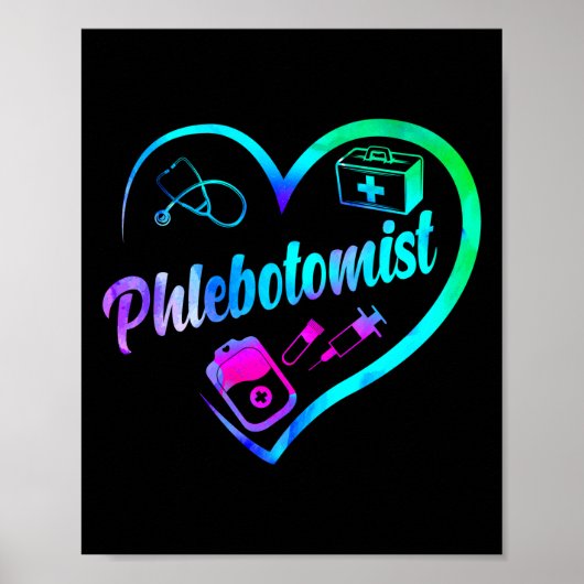 Phlebotomist Phlebotomie Phlebotomist Heart Poster (Voorkant)