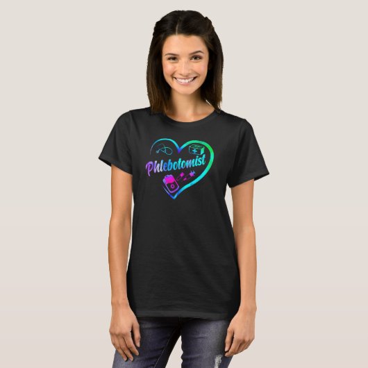 Phlebotomist Phlebotomie Phlebotomist Heart T-shirt (Voorkant volledig)