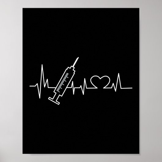 Phlebotomist Phlebotomie Phlebotomist Heartbeat Poster (Voorkant)