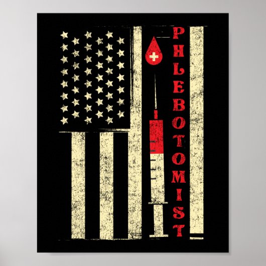 Phlebotomist Phlebotomie Phlebotomistische Amerika Poster (Voorkant)