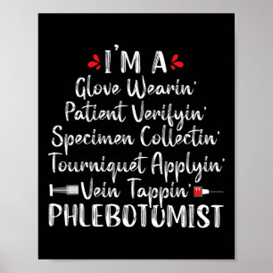 Phlebotomist Phlebotomie Technicien Funny Nurse Cl Poster