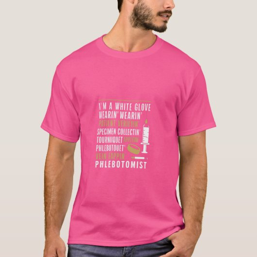 Phlebotomist Phlebotomie Technicien Funny Nurse Cl T-shirt (Voorkant)