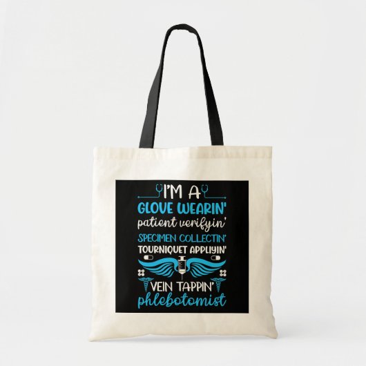 Phlebotomist Phlebotomie Technicus Funny Neurse Tote Bag (Voorkant)