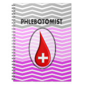 Phlebotomist Pink Chevron Bloed Drop Notitieboek (Voorkant)