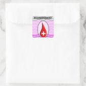 Phlebotomist Pink Chevron Bloed Drop Vierkante Sticker (Tas)