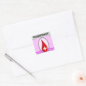 Phlebotomist Pink Chevron Bloed Drop Vierkante Sticker (Envelop)