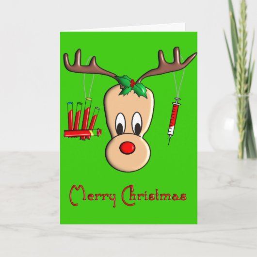 Phlebotomist Reindeer kerstcadeautjes Feestdagen Kaart (Voorkant)