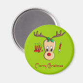 Phlebotomist Reindeer kerstcadeautjes Magneet (Voorkant / Achterkant)