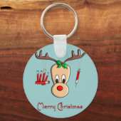 Phlebotomist Reindeer kerstcadeautjes Sleutelhanger (Voorkant)