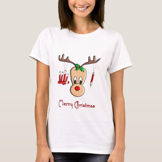Phlebotomist Reindeer kerstcadeautjes T-shirt (Voorkant)