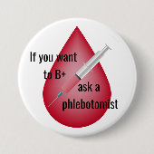 Phlebotomist Ronde Button 7,6 Cm (Voorkant)