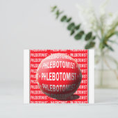 PHLEBOTOMIST SPHERE BLOEDDROP BRIEFKAART (Staand voorkant)