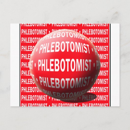PHLEBOTOMIST SPHERE BLOEDDROP BRIEFKAART (Voorkant)