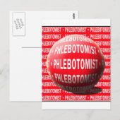 PHLEBOTOMIST SPHERE BLOEDDROP BRIEFKAART (Voorkant / Achterkant)