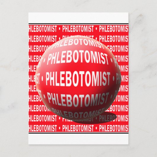 PHLEBOTOMIST SPHERE BLOEDDROP BRIEFKAART (Voorkant)