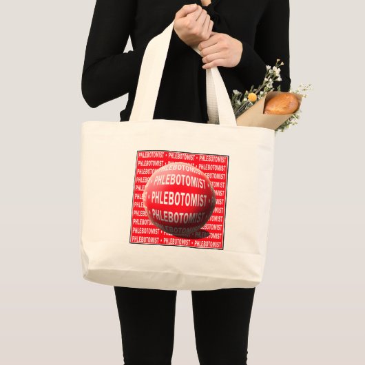 PHLEBOTOMIST SPHERE BLOEDDROP GROTE TOTE BAG (Voorkant (product))