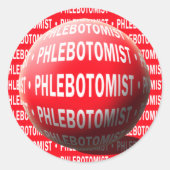 PHLEBOTOMIST SPHERE BLOEDDROP RONDE STICKER (Voorkant)