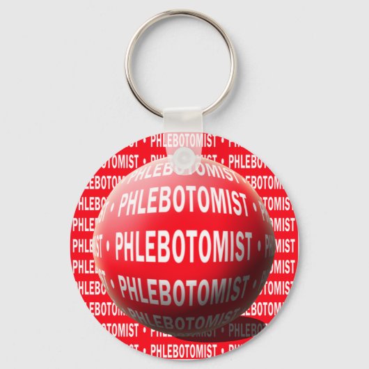 PHLEBOTOMIST SPHERE BLOEDDROP SLEUTELHANGER (Voorkant)