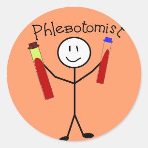 Phlebotomist Stick Person Ronde Sticker