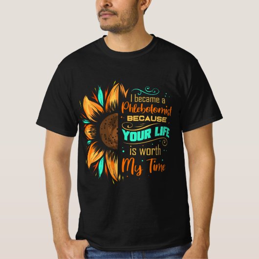 Phlebotomist Sunflower Phlebotomy Technician T-shirt (Voorkant)