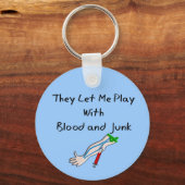 Phlebotomist T-Shirts en Gifts "Blood and Junk" Sleutelhanger (Voorkant)