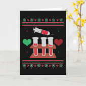 Phlebotomist Ugly Christmas Sweater Xmas Kaart (Gele Bloem)