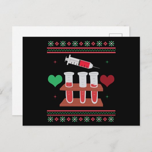 Phlebotomist Ugly kerstSweater Xmas Briefkaart (Voorkant / Achterkant)