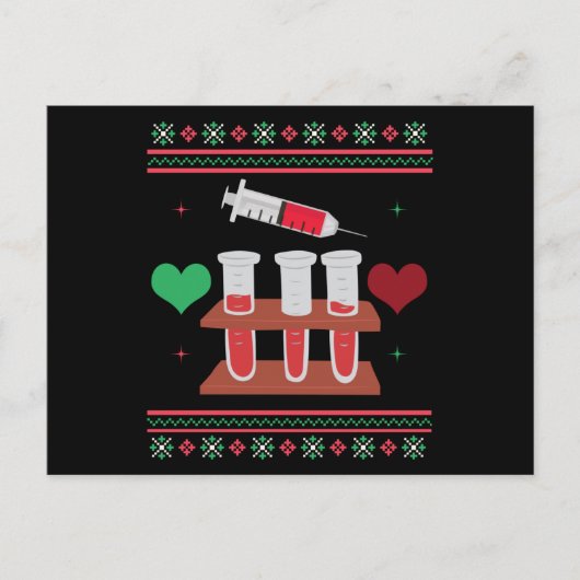Phlebotomist Ugly kerstSweater Xmas Briefkaart (Voorkant)
