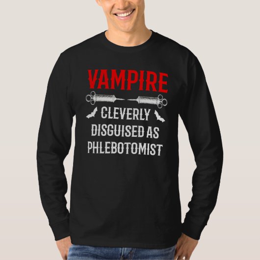 Phlebotomist Vampire Phlebotomie Technicus 2 T-shirt (Voorkant)