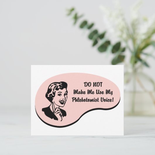 Phlebotomist Voice Briefkaart (Staand voorkant)